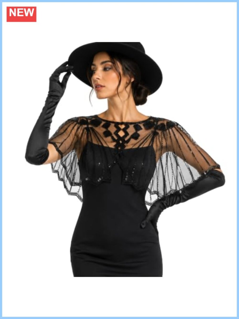 Sequin Beaded Shawl Wrap for Women Evening Dress Gatsby One Size